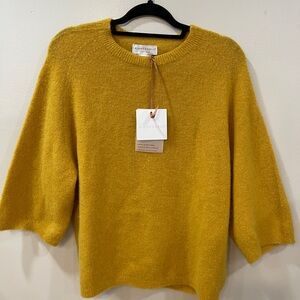 Italian Alpaca-Blend Mustard Yellow Women's Sweater